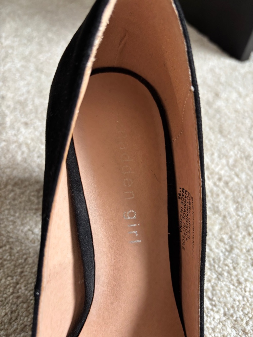Madden Girl Black Suede Round-Toe Low Block Heel Pumps - Picture 6 of 7